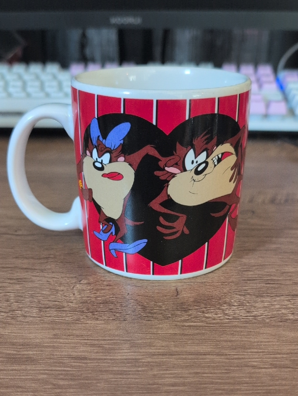 Vintage 1995 Looney Tunes Taz & She-Devil Ceramic Coffee Mug by Sakura